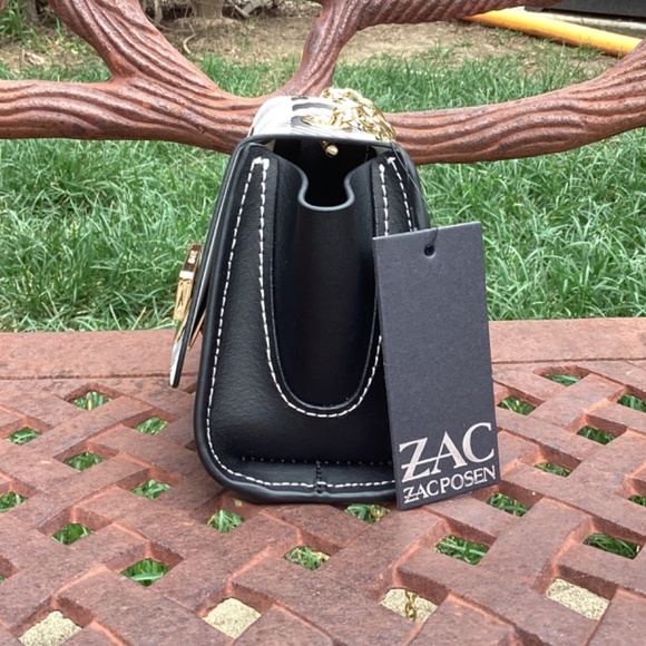 NWT Zac Zac Posen Leather Mini Eartha Crossbody Gingham Print Bag - Picture 3 of 11